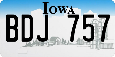 IA license plate BDJ757