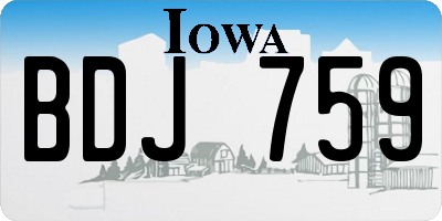 IA license plate BDJ759