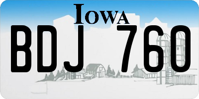 IA license plate BDJ760