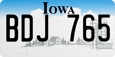IA license plate BDJ765