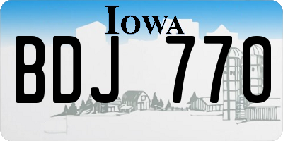 IA license plate BDJ770