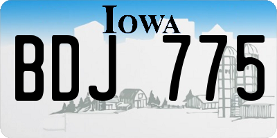 IA license plate BDJ775