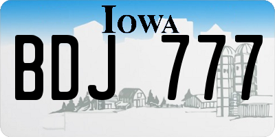 IA license plate BDJ777