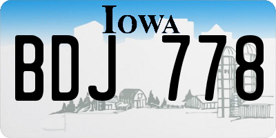 IA license plate BDJ778
