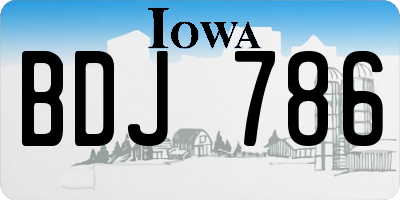 IA license plate BDJ786