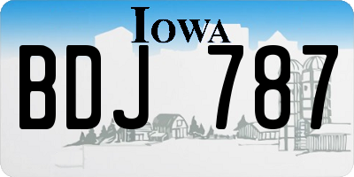 IA license plate BDJ787