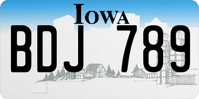 IA license plate BDJ789