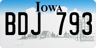 IA license plate BDJ793
