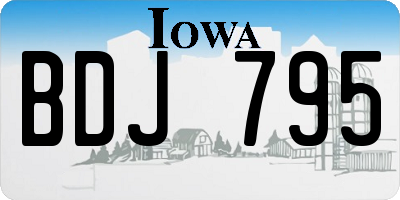 IA license plate BDJ795