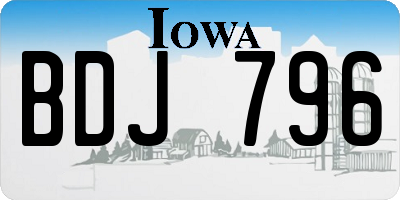 IA license plate BDJ796
