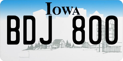 IA license plate BDJ800