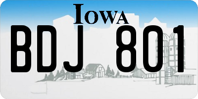 IA license plate BDJ801