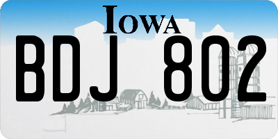 IA license plate BDJ802