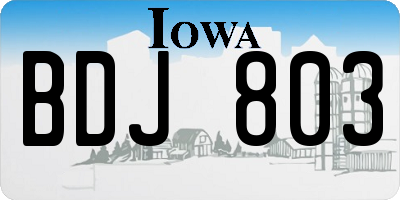 IA license plate BDJ803