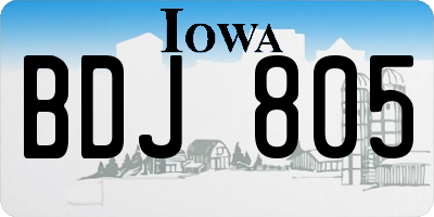 IA license plate BDJ805