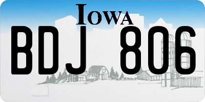 IA license plate BDJ806