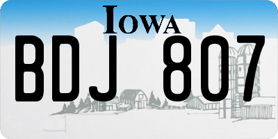 IA license plate BDJ807