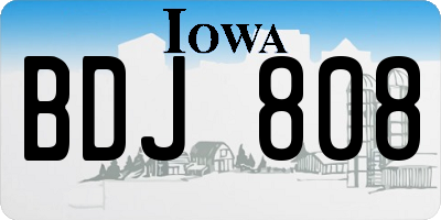 IA license plate BDJ808