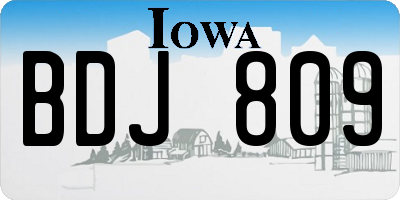 IA license plate BDJ809