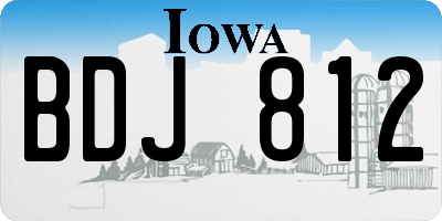 IA license plate BDJ812