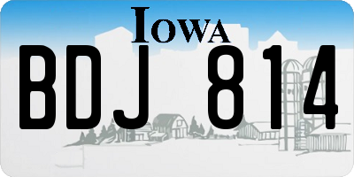 IA license plate BDJ814