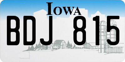 IA license plate BDJ815