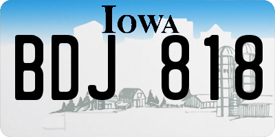 IA license plate BDJ818