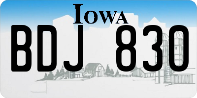 IA license plate BDJ830