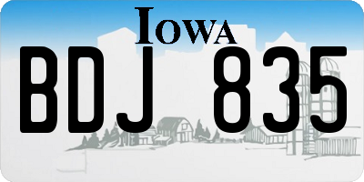 IA license plate BDJ835