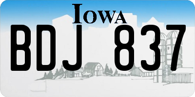IA license plate BDJ837