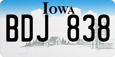 IA license plate BDJ838