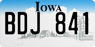 IA license plate BDJ841