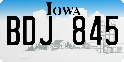 IA license plate BDJ845