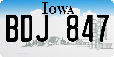 IA license plate BDJ847