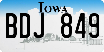 IA license plate BDJ849