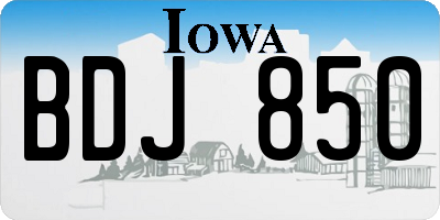 IA license plate BDJ850