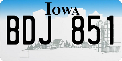 IA license plate BDJ851