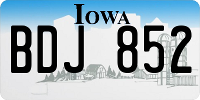 IA license plate BDJ852