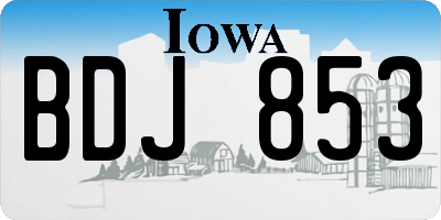 IA license plate BDJ853