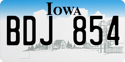 IA license plate BDJ854
