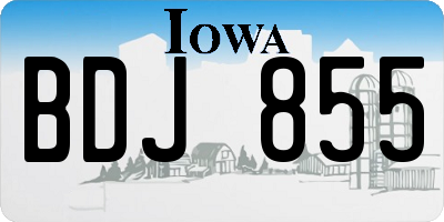 IA license plate BDJ855