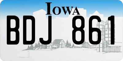 IA license plate BDJ861