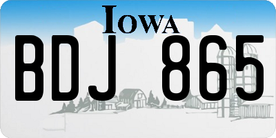 IA license plate BDJ865