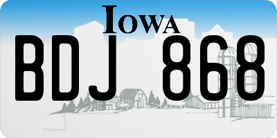 IA license plate BDJ868