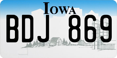 IA license plate BDJ869