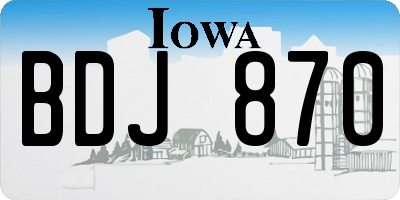 IA license plate BDJ870