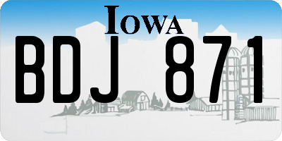 IA license plate BDJ871