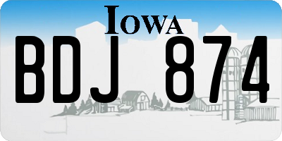 IA license plate BDJ874