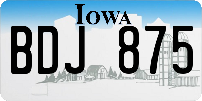 IA license plate BDJ875