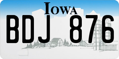 IA license plate BDJ876